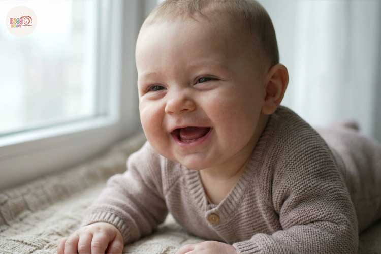 ژست لبخند طبیعی نوزاد